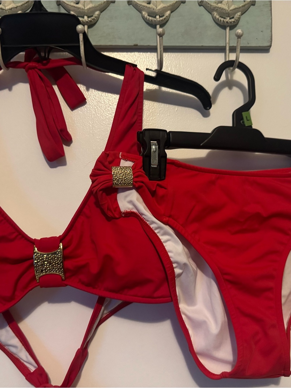 VENUS Red Chic Bikini Set with Subtle Hardware